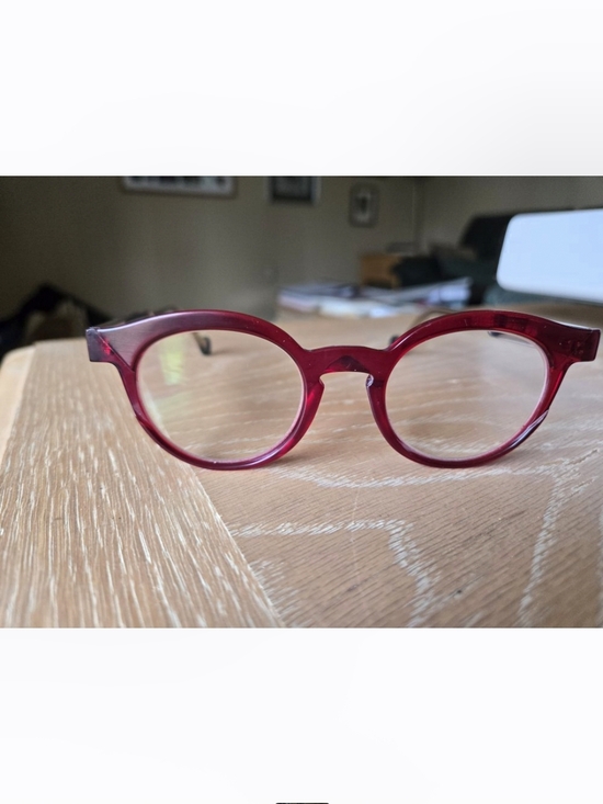 Anne & Valentin Burgundy Round Eyeglasses - Picture 2 of 7